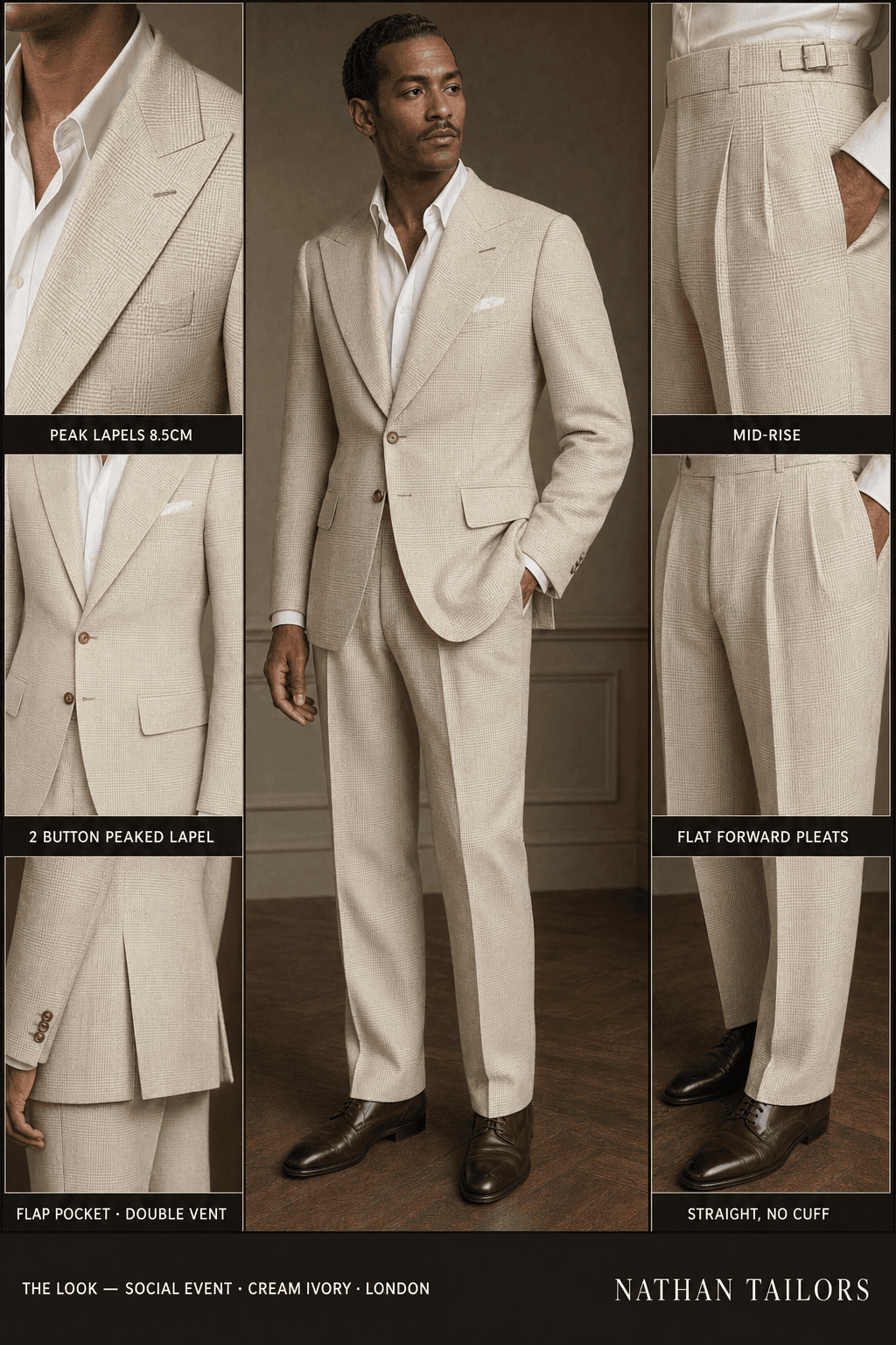 cream ivory single-breasted online custom suit — designed at RemoteSuit, made to measure online