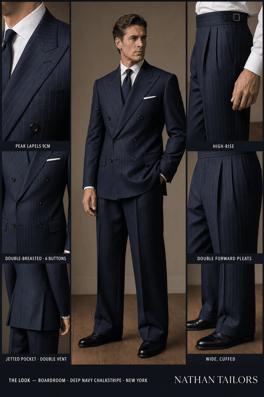deep navy chalkstripe chalk_stripe double-breasted online custom suit — designed at RemoteSuit, made to measure online