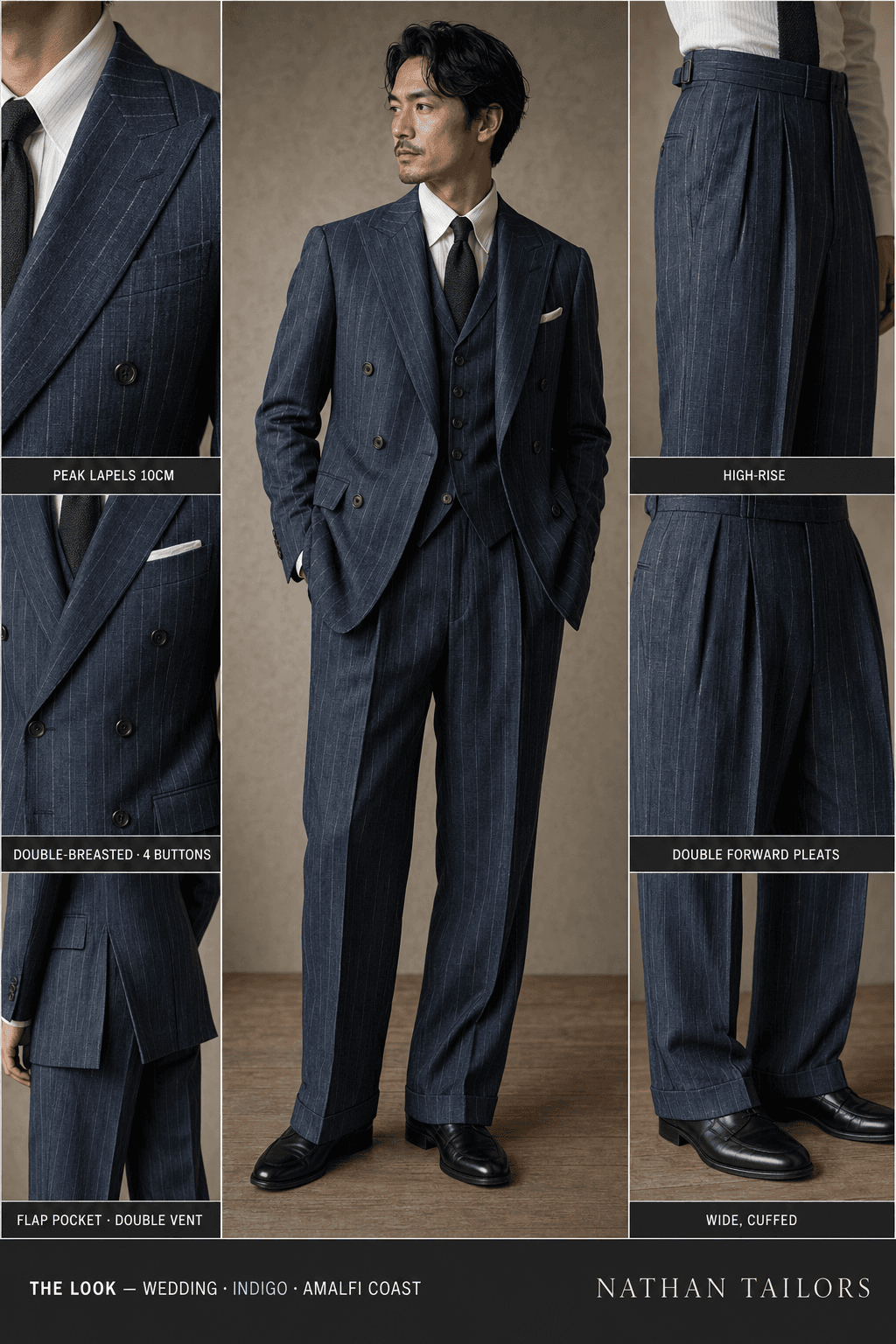 indigo chalk_stripe double-breasted online custom suit — designed at RemoteSuit, made to measure online