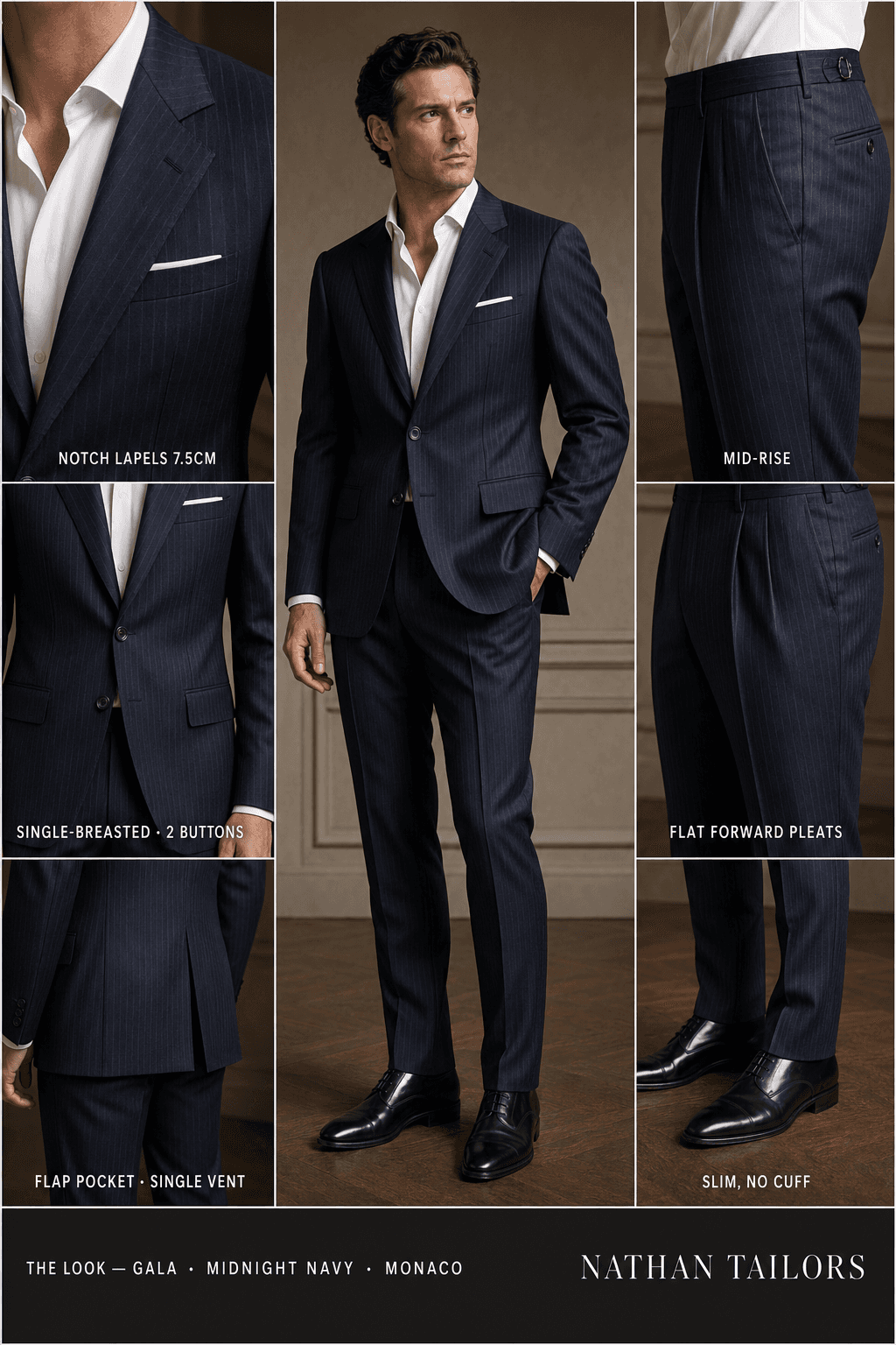 midnight navy single-breasted online custom suit — designed at RemoteSuit, made to measure online