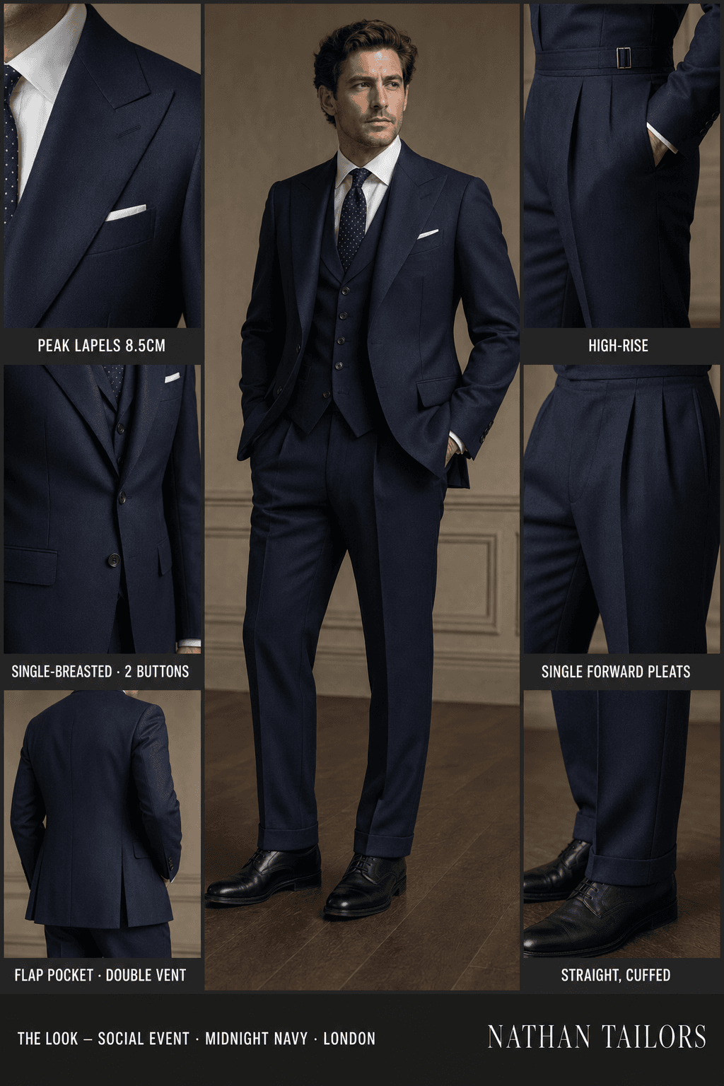 midnight navy single-breasted online custom suit — designed at RemoteSuit, made to measure online