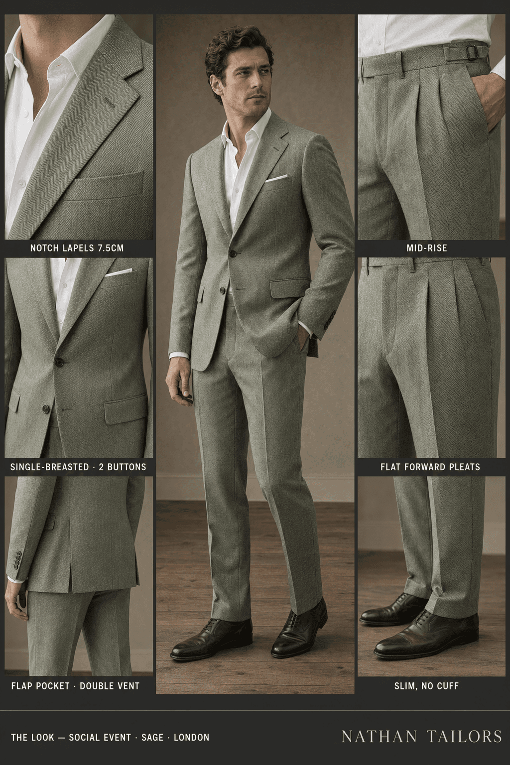 sage single-breasted online custom suit — designed at RemoteSuit, made to measure online