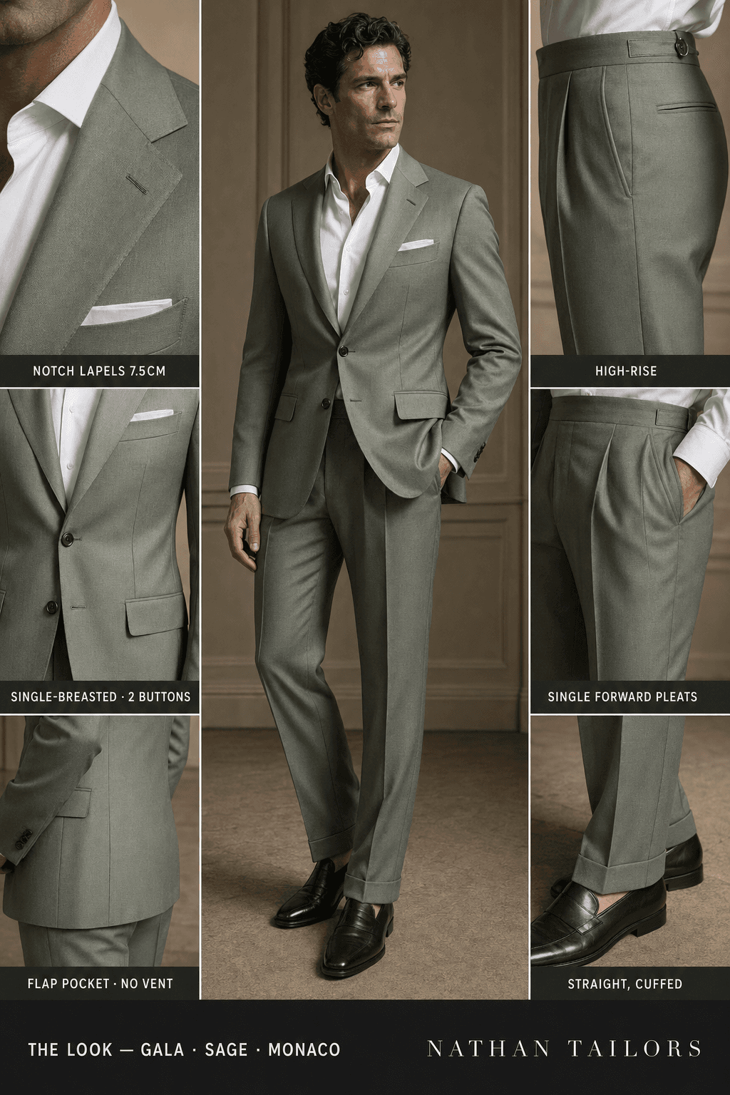 sage single-breasted online custom suit — RemoteSuit made-to-measure design